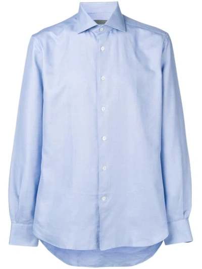 Corneliani Spread-collar Classic-fit Shirt In Blue