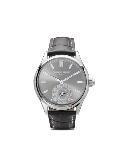 Frederique Constant Horological Smartwatch Gents Classics 42mm In Light Grey Color Dial With Sunray Decoration