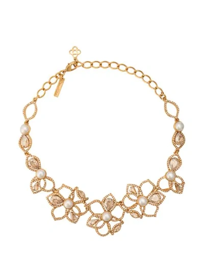 Oscar De La Renta Halskette Mit Blumenverzierung In Gold
