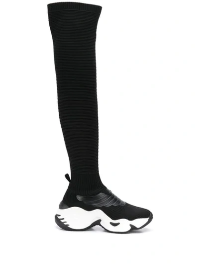 Emporio Armani Sock-style High Trainers In Black