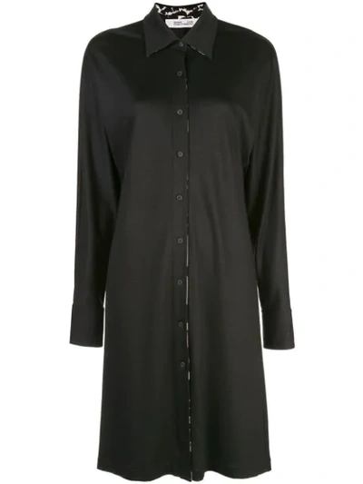 Diane Von Furstenberg Button Up Shirt Dress In Black