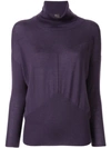 Lorena Antoniazzi Rollneck Cashmere Sweater In Purple