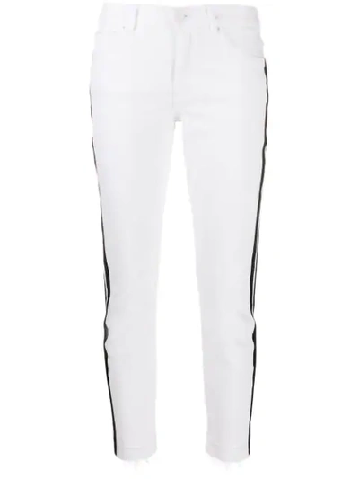 Escada Sport Side Stripe Skinny Jeans In White