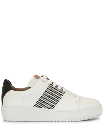 Agnona Smith Stitched Sneakers In White