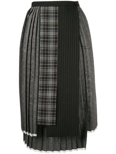 Antonio Marras Asymmetric Patchwork Skirt In Grey