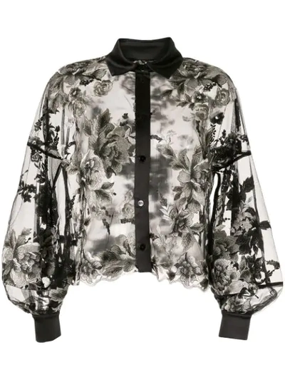 Antonio Marras Floral-embroidered Shirt In Black