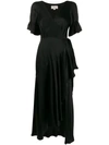 Temperley London Grace Wrap Midi Dress In Black