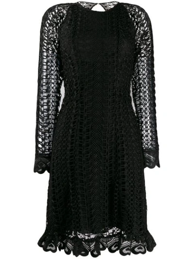 Temperley London Sunbird Open-knit Dress In Black | ModeSens