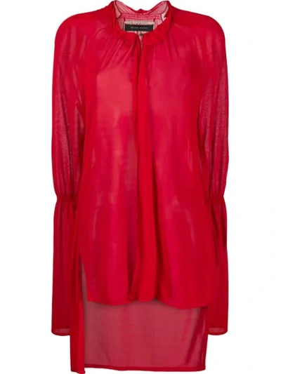 Roland Mouret Ruffled Neck Blouse In Red