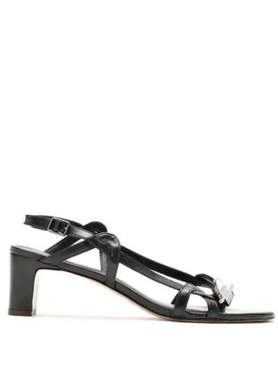 Alcaçuz Nero Leather Sandals In Black