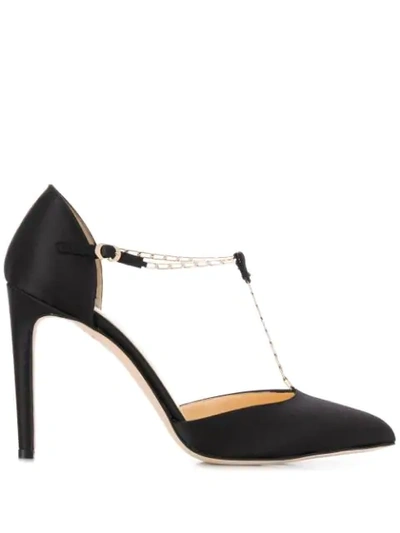 Chloe Gosselin Nicole Suede T-bar Pumps In Black