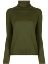 Aspesi Fine Knit Turtleneck Sweater In Green