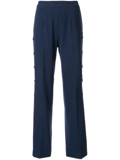 Markus Lupfer High Rise Straight-leg Track Trousers In Blue