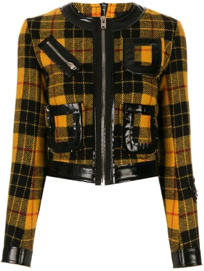 Yang Li Check Pattern Fitted Jacket In Yellow