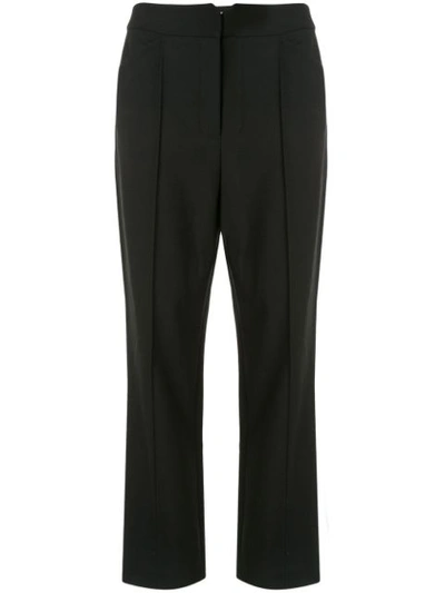 Rebecca Taylor Textured Cotton Jacquard Trousers In Black