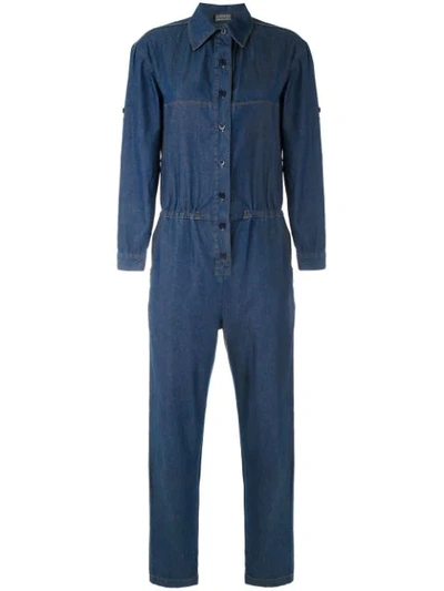 Amapô Worker Denim Jumpsuit In Blue