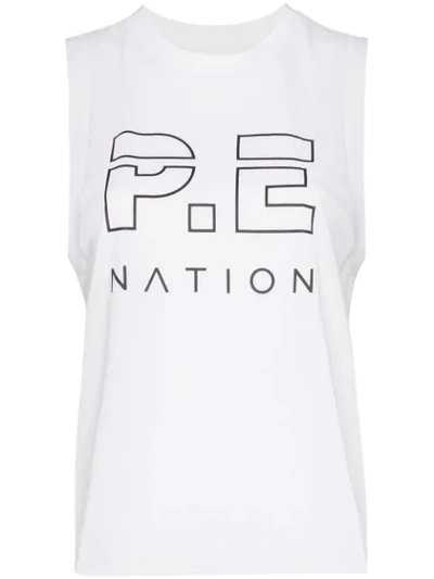 P.e Nation The Base Load Tank Top In White