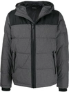 Dkny Hooded Padded Jacket In Grey