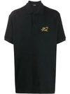 Raf Simons Reversed Logo Polo Shirt In Black