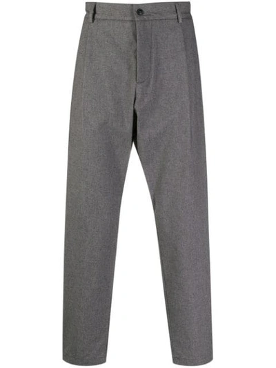 Corelate Cropped Tapered Trousers In Grey