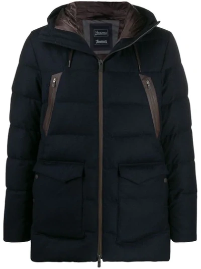 Herno Hooded Puffer Jacket In Blue