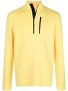 Aztech Mountain Zip Detail High Neck Sweater In Yellow