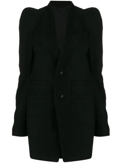Rick Owens Textured Single-breasted Coat In Black