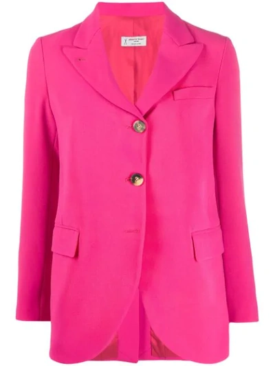 Alberto Biani 编织单排扣西装夹克 In Pink