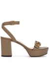 Gucci Gg Platform Sandals In Neutrals