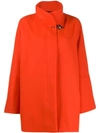 Fay Oversized High-neck Coat In Orange