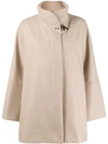 Fay Oversized High-neck Coat In Neutrals