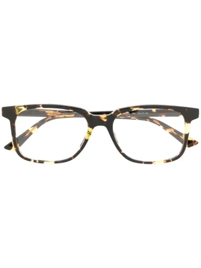 Bottega Veneta Tortoiseshell Square-frame Glasses In Black