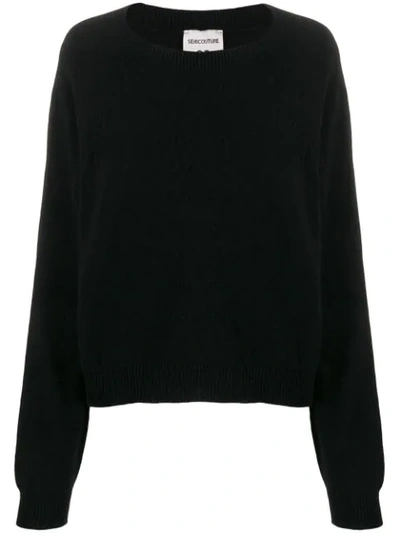 Semicouture Round-neck Sweater In Black