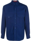 Sies Marjan Oskar Twill Double-pocket Shirt In Blue