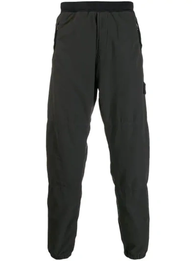 Stone Island Logo-patch Straight Trousers In Black