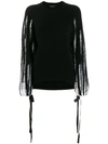 Ann Demeulemeester Striped Sleeve Jumper In Black