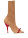 Marco De Vincenzo 110mm Ribbed Sock Pumps In Neutrals