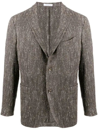 Boglioli Herringbone Blazer In Brown