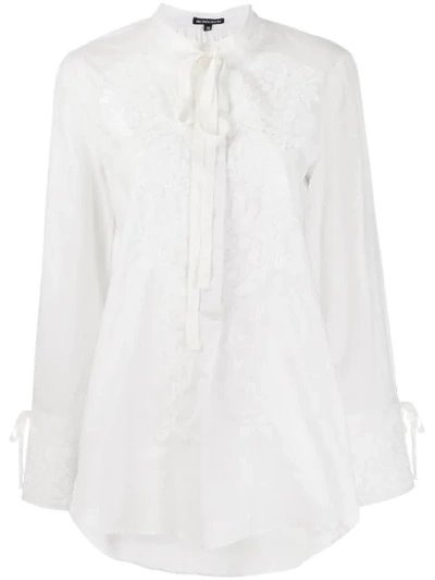 Ann Demeulemeester Embroidered Floral Blouse In White