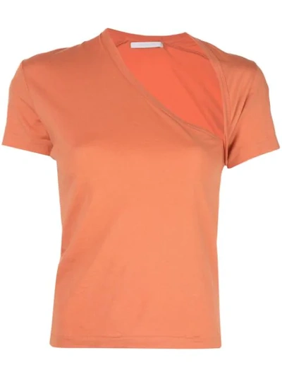 John Elliott Supima Asymmetrical T-shirt In Orange