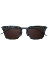 Thom Browne Abstract Print Square Frame Sunglasses In Blue