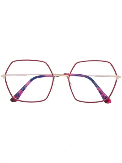 Tom Ford Ft5615b Hexagonal-frame Glasses In Pink