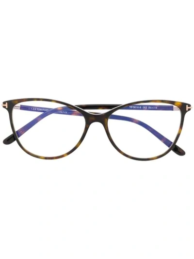 Tom Ford Cat-eye Frame Glasses In Brown