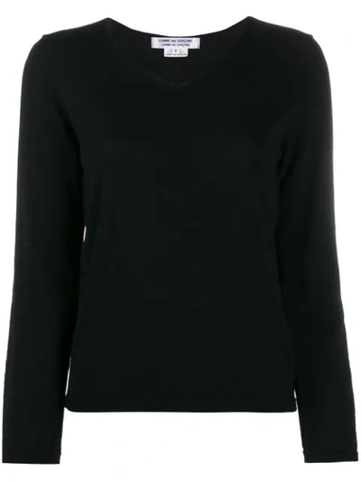 Comme Des Garçons Comme Des Garçons V-neck Jumper In Black