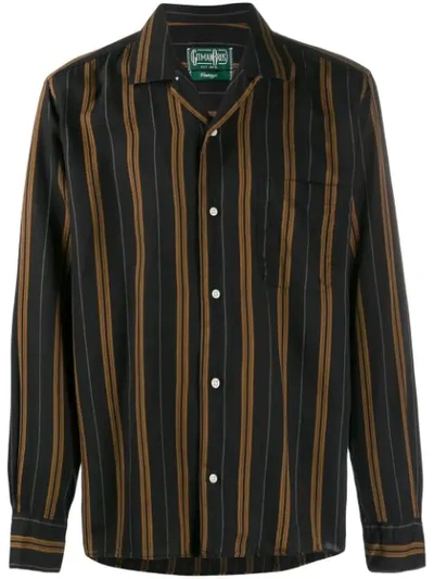 Gitman Vintage Regimental Striped Shirt In Black