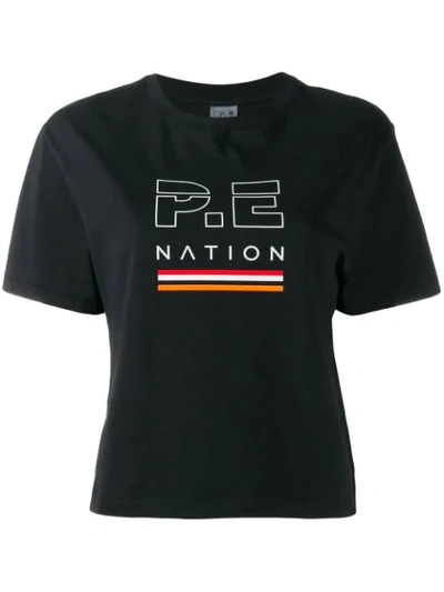 P.e Nation Logo Print T-shirt In Black