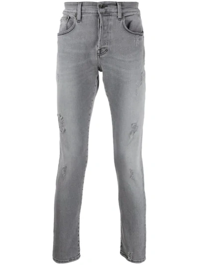 Prps Distressed Slim-fit Jeans In Grey