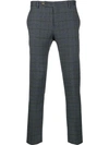Entre Amis Slim-fit Checked Trousers In Grey