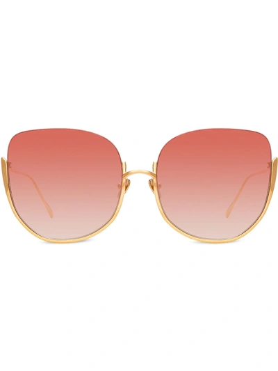 Linda Farrow Kennedy Oversized-frame Sunglasses In Gold
