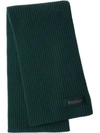 Prada Rib-knit Scarf In Green